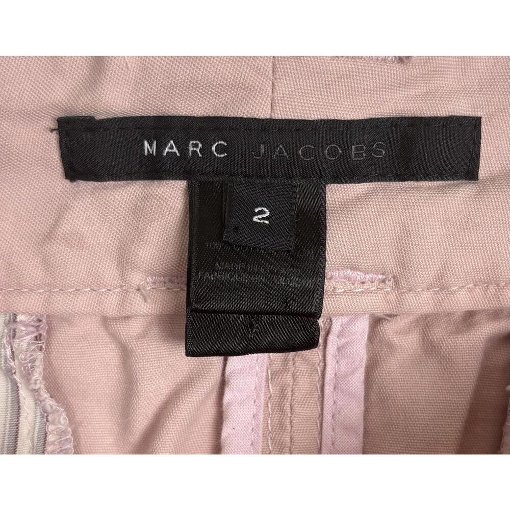 Marc Jacobs Pink Cotton Distressed Ribbon Mini Skirt 2 Chevron Frayed Hem 1505 - Picture 7 of 10